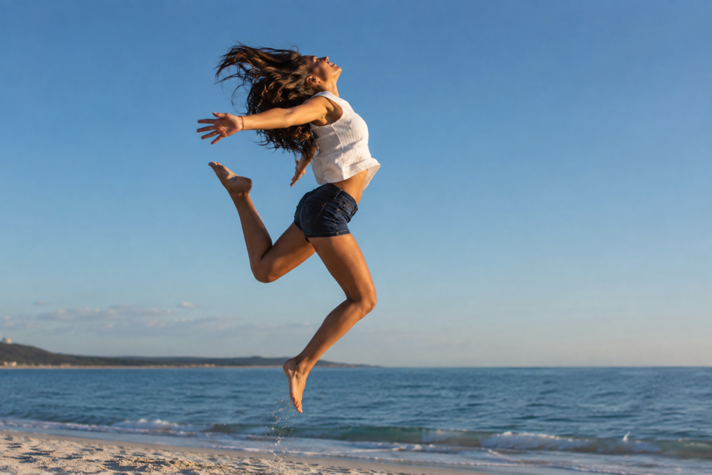 Femme heureuse après un soin du nerf vague VaguExpans